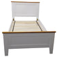 Lobelia Bed Frame King Single Size Mattress Base Solid Rubber Timber Wood -White