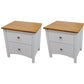 Lobelia Bedside 2pc Bedroom Set Drawers Nightstand  Storage Cabinet - White