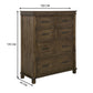 Lily Tallboy 6 Chest of Drawers Solid Pine Wood Bed Storage Cabinet -Rustic Grey