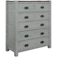 Erica Tallboy 7 Chest of Drawers Solid Acacia Timber Wood Cabinet Brown White