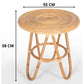 Crocus Rattan Round Side Sofa End Table 55cm - Natural