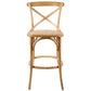 Aster 2pc Crossback Bar Stools Dining Chair Solid Birch Timber Rattan Seat - Oak