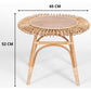 Holly 65cm Round Side Table Mango Wood Top Rattan Frame - Natural