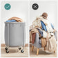 SONGMICS Laundry Basket with Wheels Gray and Silver