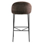 Nelson Barstool Brown Fabric Steel Black Legs