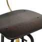 Industrial Wooden Height Adjustable Swivel Bar Stool Chair with Back - Gold Black