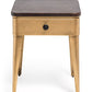 Modern Bedside Table in Brass Finish with Storage Drawer and Wood Top