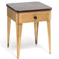 Modern Bedside Table in Brass Finish with Storage Drawer and Wood Top