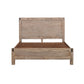 3 Pieces Bedroom Suite in Solid Wood Veneered Acacia Construction Timber Slat Queen Size Oak Colour Bed, Bedside Table