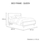 4 Pieces Bedroom Suite Queen Size in Solid Wood Antique Design Light Brown Bed, Bedside Table & Tallboy