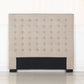 Bed Head Double Beige Headboard Upholstery Fabric Tufted Buttons