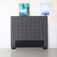 Bed Head Double Charcoal Headboard Upholstery Fabric Tufted Buttons
