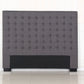 Bed Head Queen Charcoal Headboard Upholstery Fabric Tufted Buttons