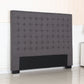 Bed Head Queen Charcoal Headboard Upholstery Fabric Tufted Buttons