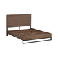 Queen size Bed Frame Solid Wood Acacia Veneered Bedroom Furniture Steel Legs
