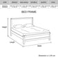 Queen size Bed Frame in Solid Acacia Veneered Medium High Headboard in Oak