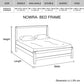 Bed Frame Queen Size in Solid Wood Veneered Acacia Bedroom Timber Slat in Oak