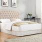 Bed Head Double Size French Provincial Headboard Upholsterd Fabric Beige