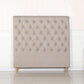 Bed Head Double Size French Provincial Headboard Upholsterd Fabric Beige