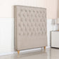 Bed Head Double Size French Provincial Headboard Upholsterd Fabric Beige