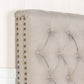 Bed Head Double Size French Provincial Headboard Upholsterd Fabric Beige