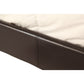Queen PU Leather Bed Frame Brown