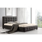 Queen PU Leather Deluxe Bed Frame Black