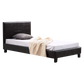 Single PU Leather Bed Frame Brown