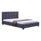 Linen Fabric Double Deluxe Bed Frame Grey