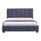 Linen Fabric Double Deluxe Bed Frame Grey