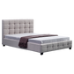 Linen Fabric Queen Deluxe Bed Frame Beige
