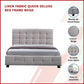 Linen Fabric Queen Deluxe Bed Frame Beige