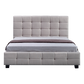 Linen Fabric Queen Deluxe Bed Frame Beige