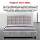 Linen Fabric Queen Deluxe Bed Frame Beige