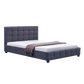 Linen Fabric Queen Deluxe Bed Frame Grey