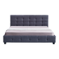 Linen Fabric King Deluxe Bed Frame Grey