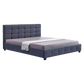 Linen Fabric King Deluxe Bed Frame Grey