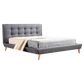 Double Linen Fabric Deluxe Bed Frame Grey
