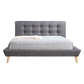 Double Linen Fabric Deluxe Bed Frame Grey