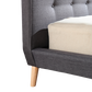 Queen Linen Fabric Deluxe Bed Frame Grey