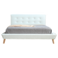 Queen PU Leather Deluxe Bed Frame White