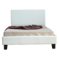 King Single PU Leather Bed Frame White