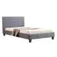 King Single Linen Fabric Bed Frame Grey
