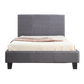 King Single Linen Fabric Bed Frame Grey