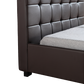 King Single PU Leather Deluxe Bed Frame Brown