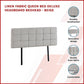 Linen Fabric Queen Bed Deluxe Headboard Bedhead - Beige
