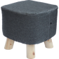 Fabric Ottoman Foot Stool Rest Pouffe Footstool Wood Storage Padded Seat
