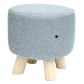 Fabric Ottoman Foot Stool Rest Pouffe Footstool Wood Storage Padded Seat