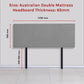 Linen Fabric Double Bed Deluxe Headboard Bedhead - Night Ash