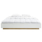 Aiden Industrial Contemporary White Oak Bed Base Bedframe